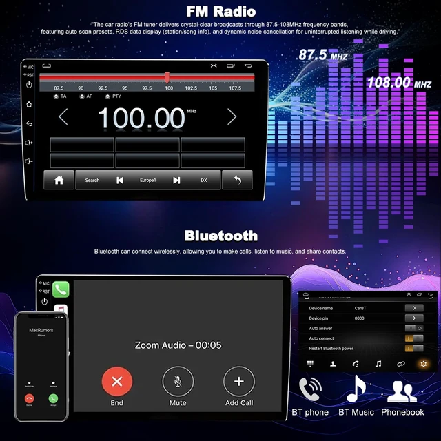 Alt view image 5 of 5 - 10" Car Radio for GMC Sierra Tahoe Chevy Silverado 1500 2500 3500 2003-2006