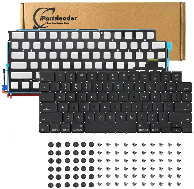 Main image of iPartsleader Backlight with Keyboard US English for MacBook Air A3240 (13-inch,M4,2025) ANSI U.S. Layout Backlit+Keyboard Screws EMC 8781 (Midnight)
