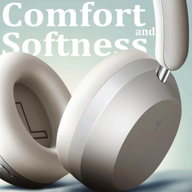 Alt view image 3 of 5 - Wentronic Y04 Wireless Over-Ear Headphones, Noise Cancelling, Starlight