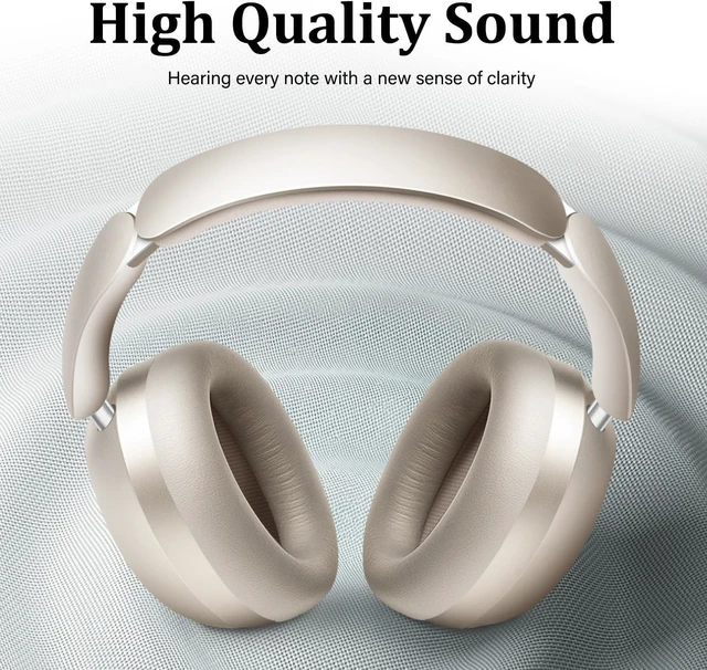 Alt view image 4 of 5 - Wentronic Y04 Wireless Over-Ear Headphones, Noise Cancelling, Starlight