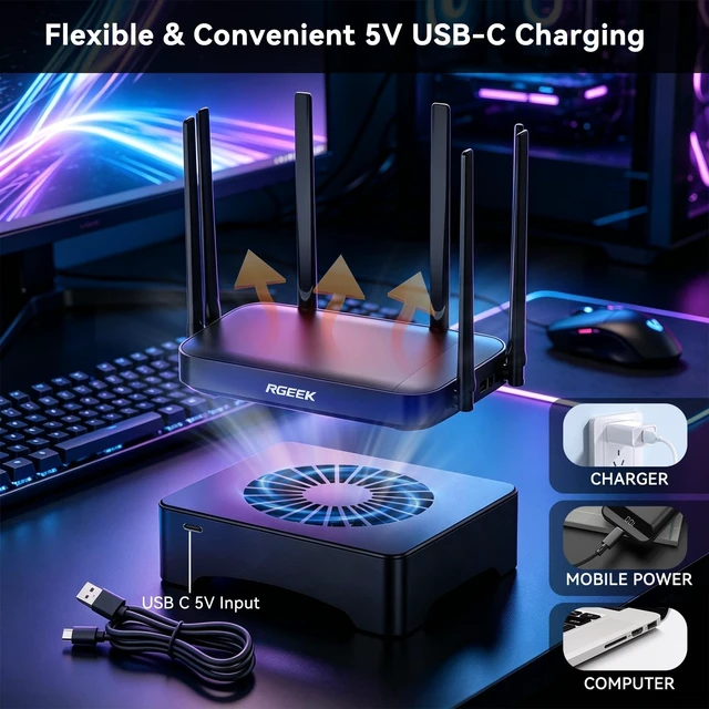 Alt view image 2 of 5 - 5V USB Computer Fan, Mini PC Cooling Fan, with Adjustable Speed Controller