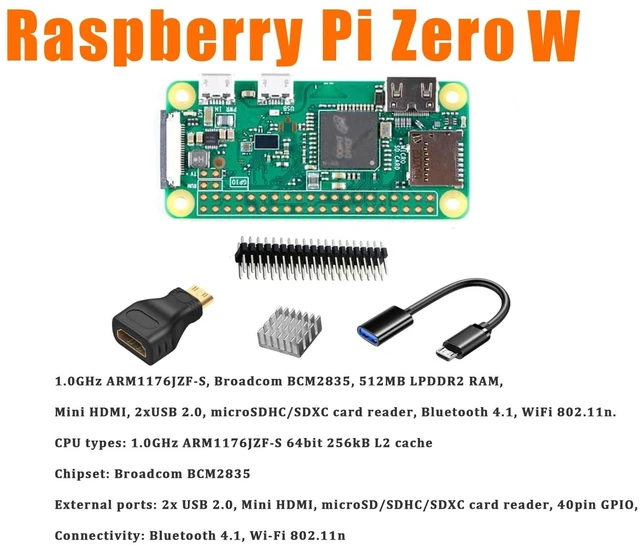 Alt view image 3 of 5 - Vemico Raspberry Pi Zero W Kit
