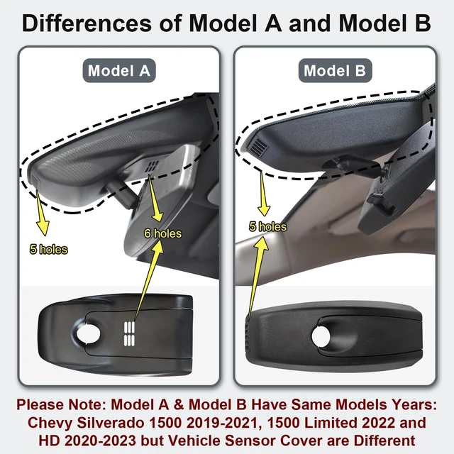 Alt view image 3 of 5 - Mangoal 4K Front & 2K Rear 2 Channel HDR Dash Cam, Dual STARVIS 2 IMX678 IMX675 Fit for Chevy Silverado 1500 2019-2021, 1500 Limited 2022 and HD 2020-2023 (Model B), 5GHz WiFi, GPS, 128GB