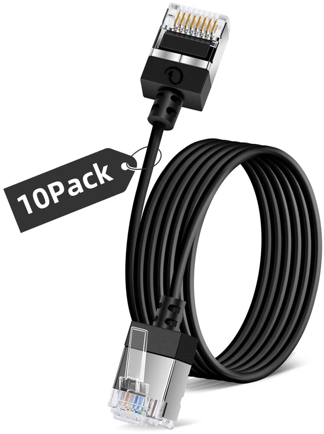 Main image of Ultra Thin Cat6 Ethernet Cable 1.6FT 10Pack, Gigabit UTP Network Cable