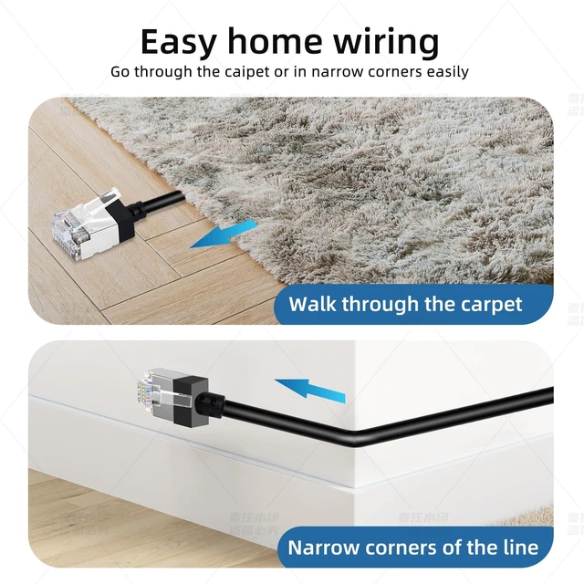 Alt view image 4 of 5 - Ultra Thin Cat6 Ethernet Cable 1.6FT 10Pack, Gigabit UTP Network Cable