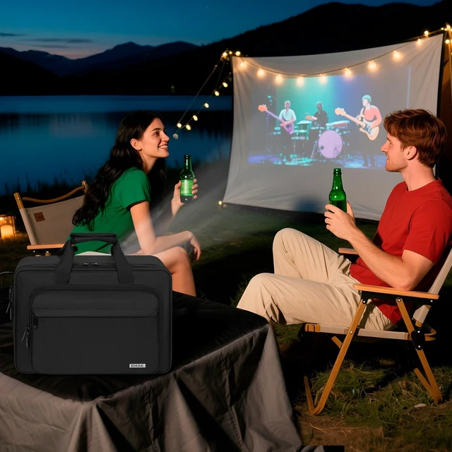 Alt view image 3 of 5 - GMAK Projector Carrying Case, Universal Projector Bags with Storage Pockets