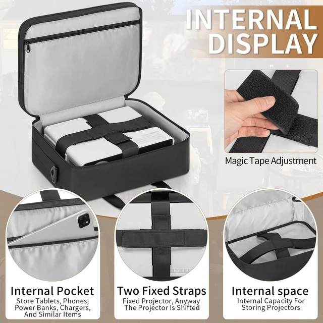 Alt view image 5 of 5 - GMAK Projector Carrying Case, Universal Projector Bags with Storage Pockets