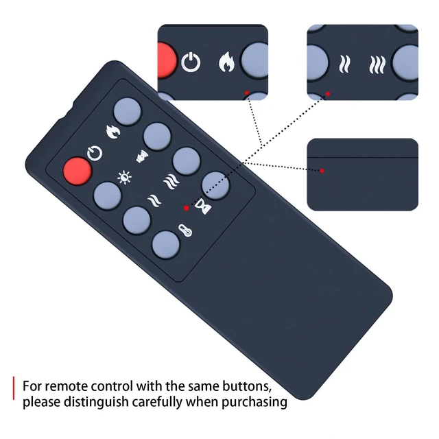 Alt view image 5 of 5 - RYQIF Replacement Remote Control fits PuraFlame 24 Free Standing Electric Fireplace EF511A EF512A