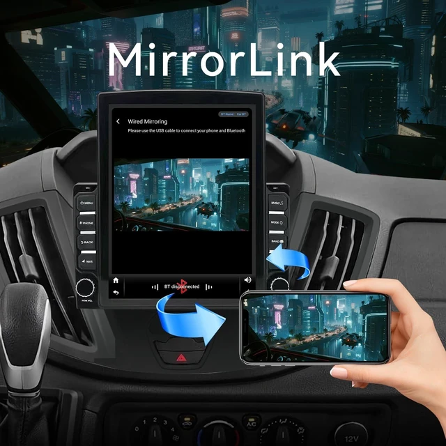 Alt view image 5 of 5 - Android 14 Car Stereo Radio Compatible with Ford Transit 2015 2016 2017 2018 Wireless CarPlay & Android Auto AHD Backup Camera Upgrade 9.7" Touch Screen GPS WiFi SWC FM Bluetooth 2+64G