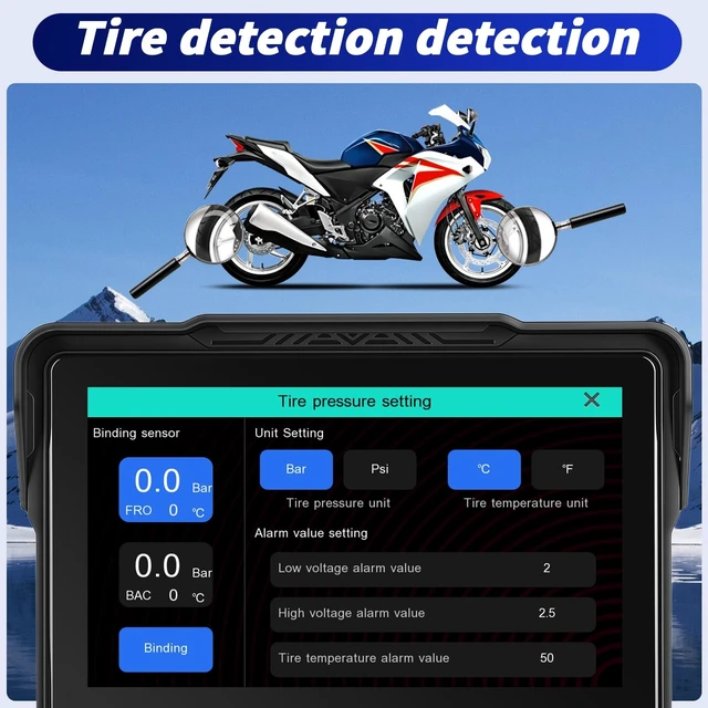 Alt view image 4 of 5 - 7 Inch Wireless Motorcycle Carplay GPS Navigation System, ^^ Carplay and Android Auto Waterproof Screen for Motorcycle with Dual Bluetooth with Magnetic Mount Anti-Glare TPMS