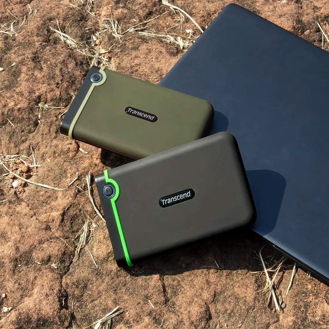 Alt view image 2 of 5 - Transcend 1TB StoreJet 25M3 Rugged Portable HDD, One Touch Backup