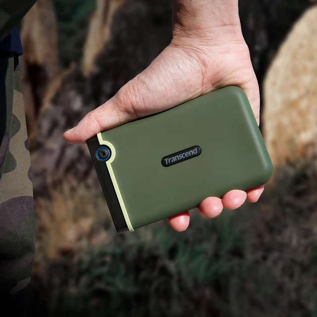 Alt view image 3 of 5 - Transcend 1TB StoreJet 25M3 Rugged Portable HDD, One Touch Backup