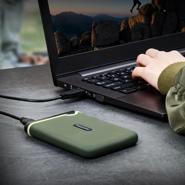 Alt view image 4 of 5 - Transcend 1TB StoreJet 25M3 Rugged Portable HDD, One Touch Backup