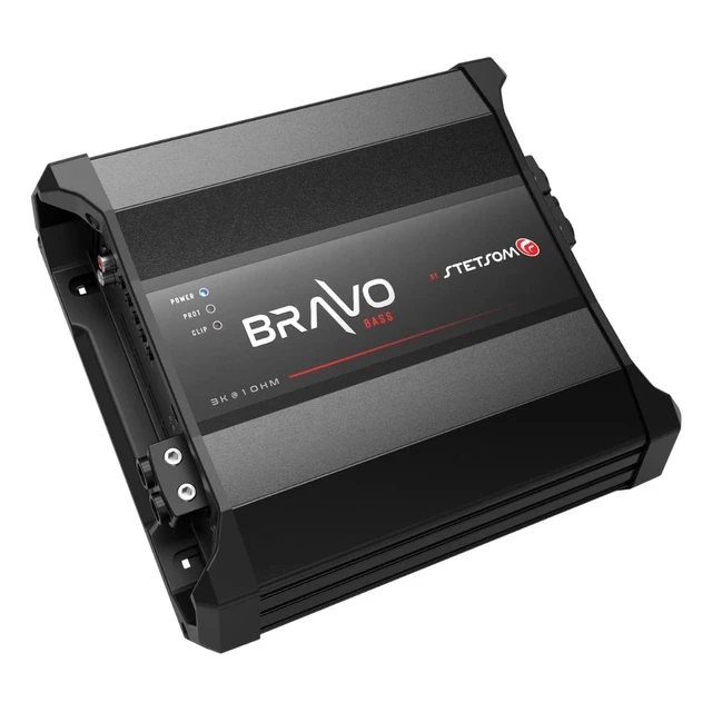 Alt view image 2 of 5 - Stetsom Bravo BASS 3000 1 Ohm Mono Subwoofer Car Audio Amplifier, 3000.1 3K Watts RMS, 1 Stable, 3000x1, Monoblock, Sound Quality, Crossover & Bass Boost 3000W Sub Amp, Smart Coolers
