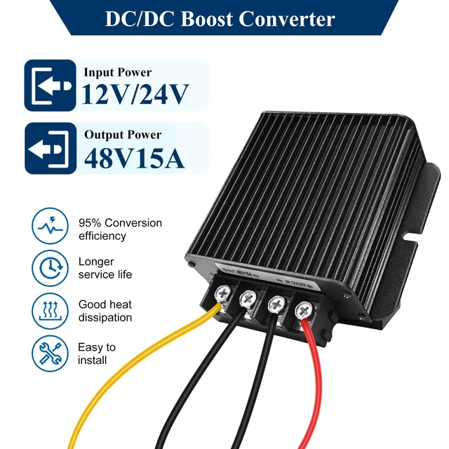Alt view image 2 of 5 - MZHOU 720W DC-DC 48V 15A Boost Converter 12V/24V Step-Up to 48V Converter