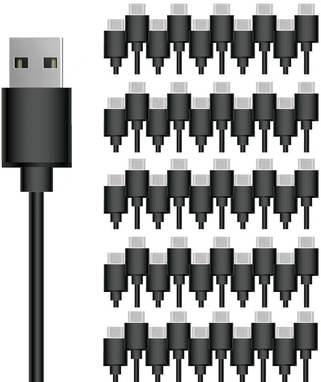 Main image of 50 Pack USB to USB C Cable Bulk, 1.6FT USB 2.0 to USBC Charge Cord Black