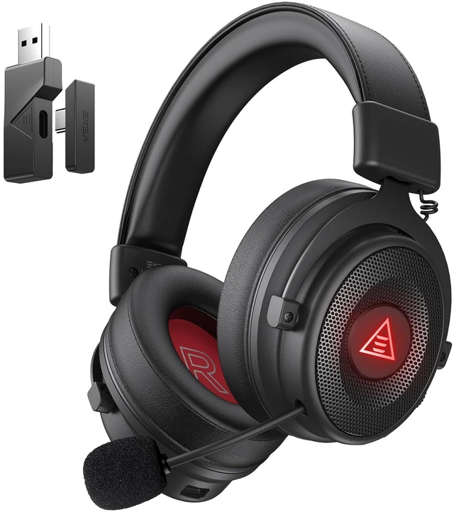 Main image of EKSA E900BT Wireless Gaming Headset for PC Ps5 Ps4, 2.4 Ghz USB&Type-C Gaming Headphones with Microphone,20ms Latency, 50H Battery Bluetooth Headphones for Switch, Laptop, Mobile, Mac