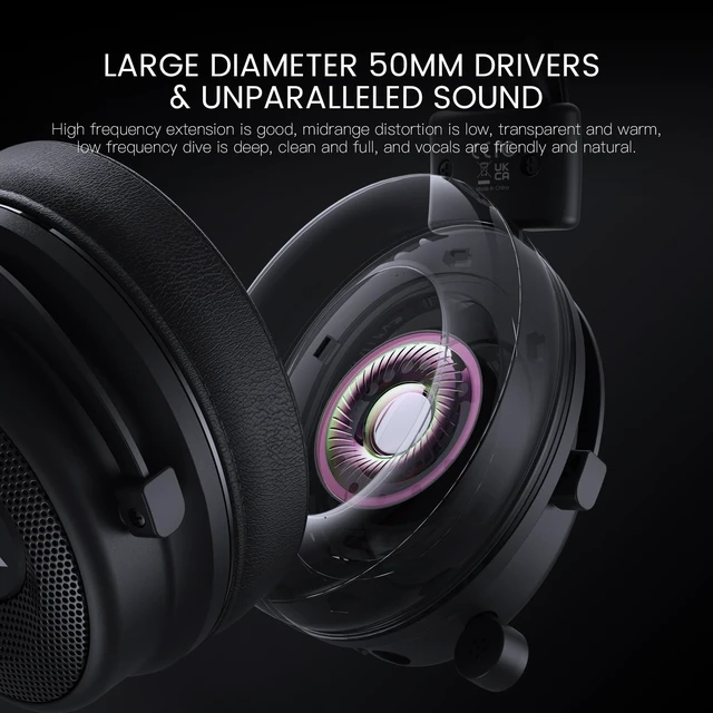Alt view image 3 of 5 - EKSA E900BT Wireless Gaming Headset for PC Ps5 Ps4, 2.4 Ghz USB&Type-C Gaming Headphones with Microphone,20ms Latency, 50H Battery Bluetooth Headphones for Switch, Laptop, Mobile, Mac