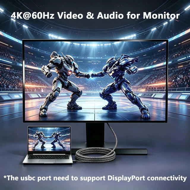 Alt view image 3 of 5 - Grtoeud 20FT USB-C to USB-C Cable, 4K@60Hz Video Output, 20Gbps Data Sync