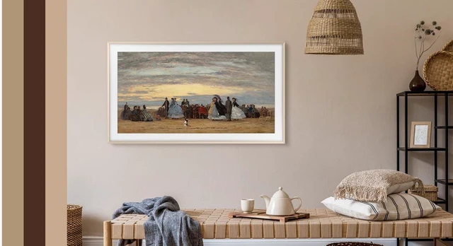 Alt view image 4 of 5 - Samsung 55-Inch The Frame Customizable Bezel, Sand Gold Metal, 2026 Model