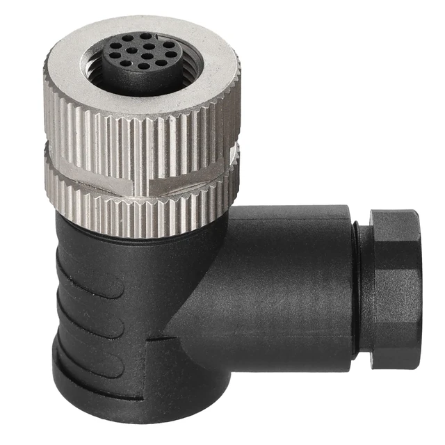 Alt view image 3 of 4 - Eonvic Industrial M12 12 Pin Female A Code Aviation Connector 12mm Circular 30V 1A Waterproof Solder Right Angle Plugs for Automation Sensor/Actuator 4PCS