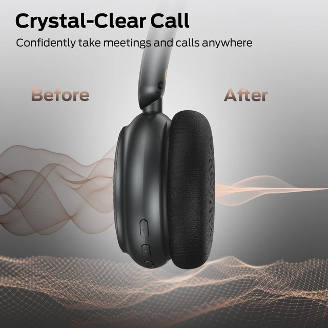 Alt view image 5 of 5 - Oraolo N-Tune MINI 01 Wireless On-Ear Headphones, Bluetooth 6.0 Wireless Audio Gear, 50-Hour Continuous Playback, Ergonomic & Lightweight Construction, Hands-Free Telephony (Black)