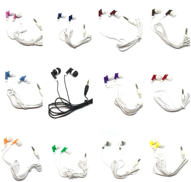 Main image of TFD Supplies Wholesale Bulk Earbuds Headphones 500 Pack for iPhone, Android, MP3 Player - Mixed Colors