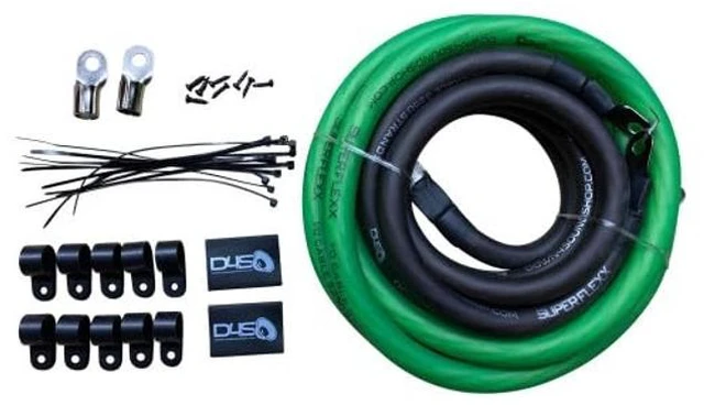 Main image of Down4Sound Big 3 Upgrade Kit 0 Gauge CCA Lime Green/Black Car Audio