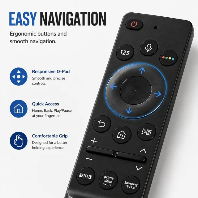 Alt view image 4 of 5 - BN59-01363A TM2180A Voice Remote Replacement for Samsung Smart TV UN65AU8000FXZA UN43AU8000FXZA UN50AU8000FXZA UN75AU8000FXZA UN85AU8000FXZA UN65AU8000 UN43AU8000 UN50AU8000 UN75AU8000 UN85AU800