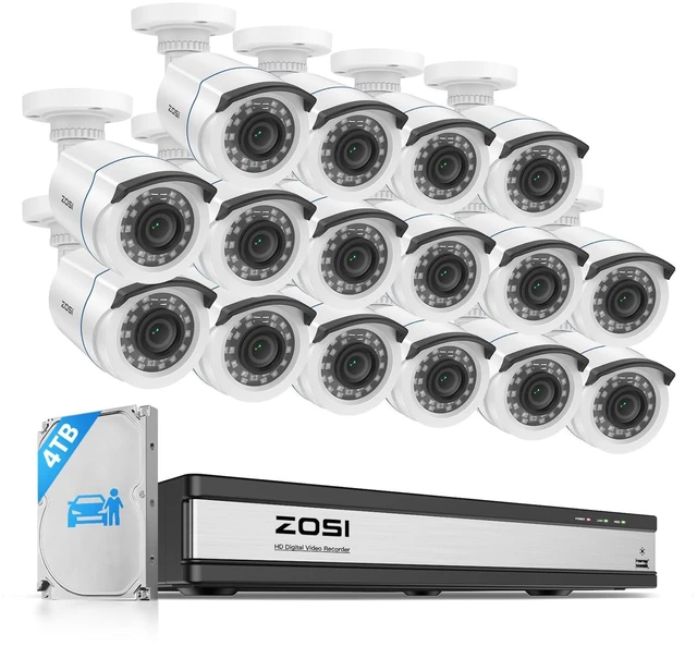 Main image of ZOSI 3K Lite 16CH Wired Security Camera System, 16 X 2MP Cameras, 4TB HDD