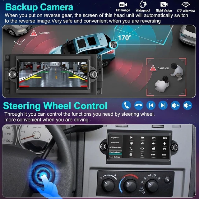 Alt view image 5 of 5 - Car Radio for Dodge Ram 1500 2006 2007 2008 &for Dodge Durango 2005-2008