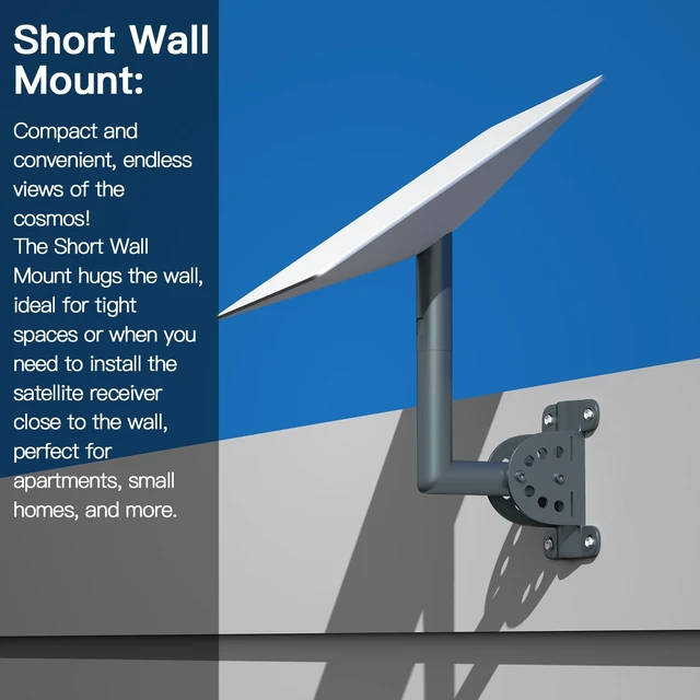 Alt view image 3 of 5 - Foboull Adjustable Short Wall Mount Kit for Starlink Standard Actuated, Compatible with Starlink Gen 2, Includes Roof Mount Adapter,Star Links Internet Satellite Kit