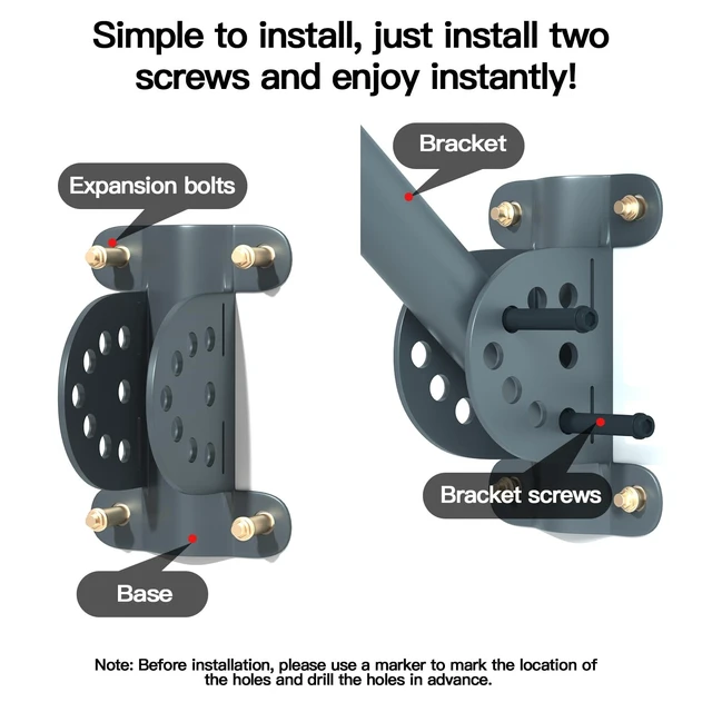Alt view image 5 of 5 - Foboull Adjustable Short Wall Mount Kit for Starlink Standard Actuated, Compatible with Starlink Gen 2, Includes Roof Mount Adapter,Star Links Internet Satellite Kit