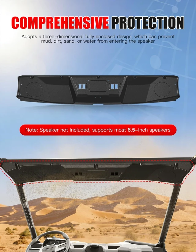 Alt view image 2 of 5 - XATVXUTV Overhead 6.5" Speaker Pods Roof Liner for Ranger 1000/XP 1000/Crew