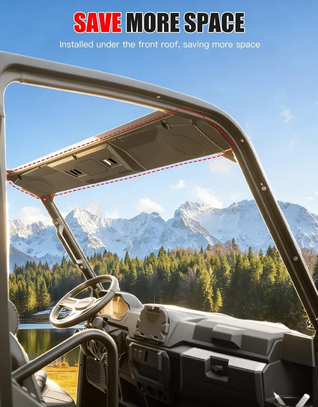 Alt view image 4 of 5 - XATVXUTV Overhead 6.5" Speaker Pods Roof Liner for Ranger 1000/XP 1000/Crew