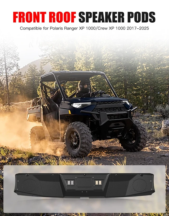 Alt view image 5 of 5 - XATVXUTV Overhead 6.5" Speaker Pods Roof Liner for Ranger 1000/XP 1000/Crew