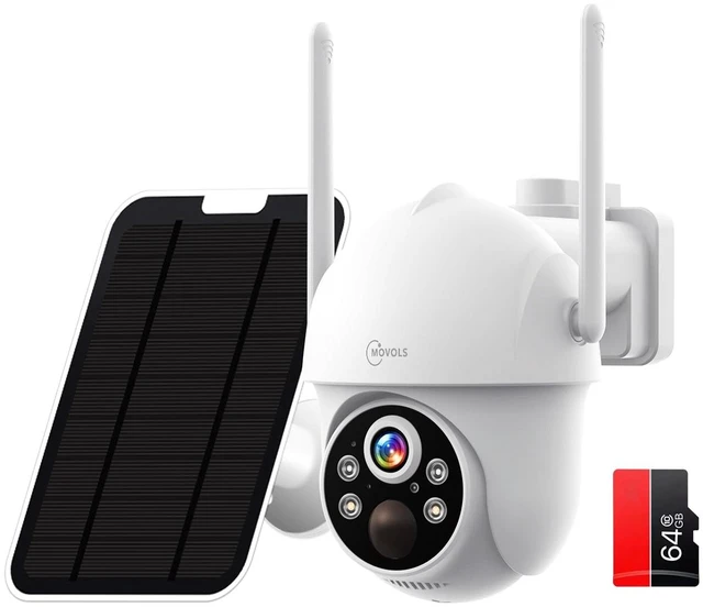 Main image of Movols Guard your home Solar 4G Cellular PTZ Camera Wireless Outdoor with 64G TF Card, Auto Tracking, 4MP HD Off Grid Camera