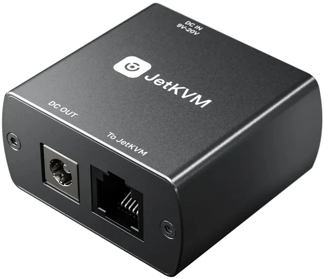 Main image of JetKVM Open-Source IP KVM Remote Control Jet KVM Over IP, Ultra-Low Latency Touchscreen Compatible with Mac/Windows/Linux, for Home Offices Data Centers Server Management (DC Power Control Extension)