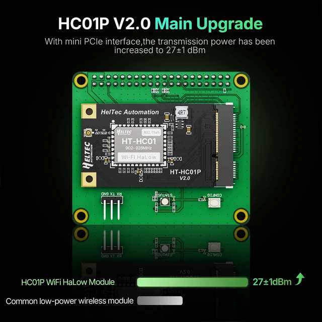 Alt view image 5 of 5 - Heltec WiFi HaLow Module V2, 802.11ah Mini PCIe