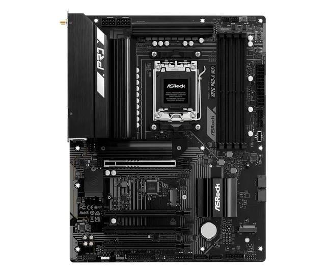 Alt view image 2 of 5 - ASRock X870 Pro-A WiFi ATX Motherboard - AMD AM5 Ryzen 9000/8000/7000, DDR5 8000+(OC), PCIe 5.0, Dual USB4 Type-C, Wi-Fi 7, 2.5GbE