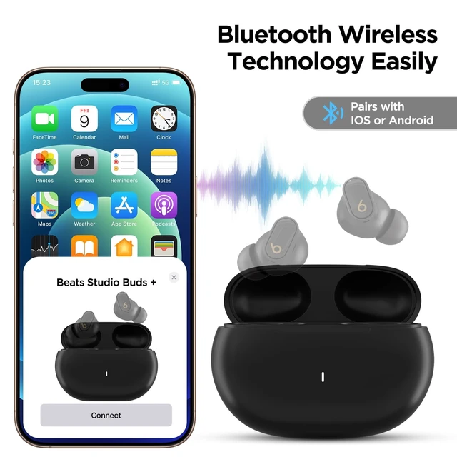 Alt view image 4 of 5 - Replacement Charging Case with Beats Studio Buds & Studio Buds+ (Not Include Earbud) Type-C Protective Case (Black) Charger with Bluetooth Pairing Sync Button & 660mAh Built-in Battery'