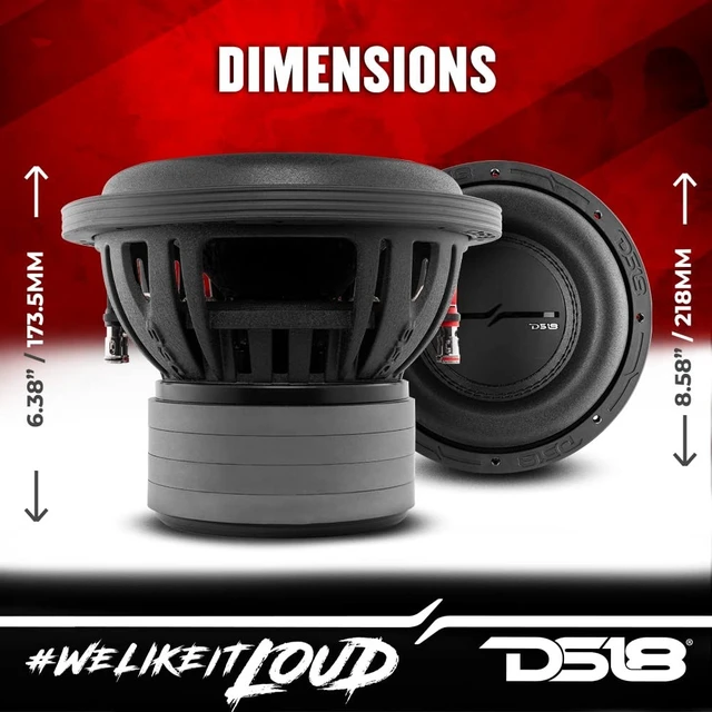 Alt view image 4 of 5 - DS18 ZXI8.4D 8" High Excursion Car Audio Subwoofer 1200W Watts Dual Voice Coil 4-Ohm 4 Magnets,Black