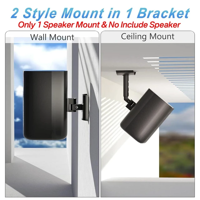 Alt view image 2 of 5 - notiela Speaker Ceiling Mount for Roku Speaker Wall Mount - Tilt and Swivel Adjustable Mounting Brackets for Roku Wireless Speakers with Hardware Kit, 1 Pack