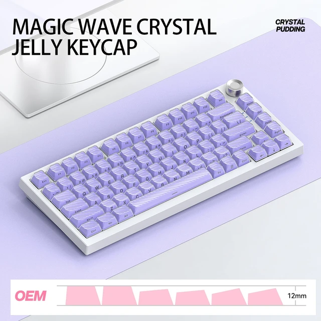 Alt view image 2 of 5 - GTSP 136 Keys Purple Keycaps Side Printed OEM Profile for Gaming Keyboard