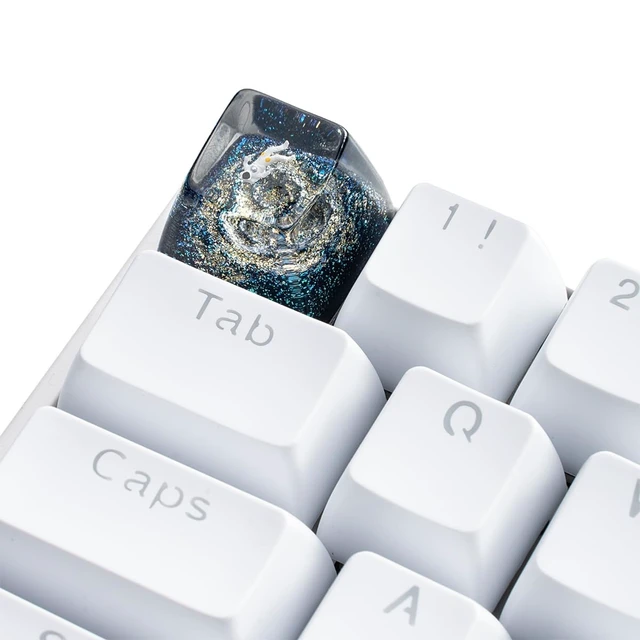 Alt view image 5 of 5 - OCEANKECA Artisan Keycap for DIY Replacenment, Handmade Resin Keycap, Astronaut Custom Keycaps for Switch Gaming, Cherry MX Mechanical Keyboards (Yellow Interstellar)