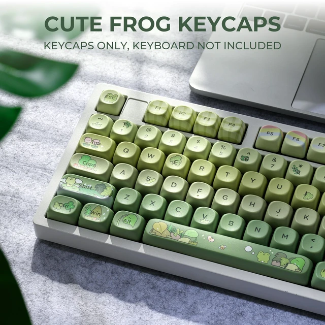 Alt view image 5 of 5 - PBT Keyboard keycaps,Shine Through MOA Frog Green keycaps