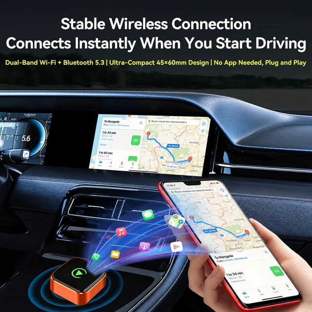 Alt view image 4 of 5 - TK-YB 2026 Wireless CarPlay Adapter for iPhone and Android Auto Mini Wired