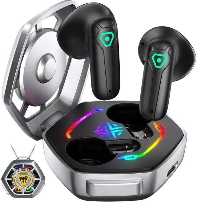 Main image of ANCwear Mecha LED Wireless Earbuds with Spin-Activated Light-Up Case