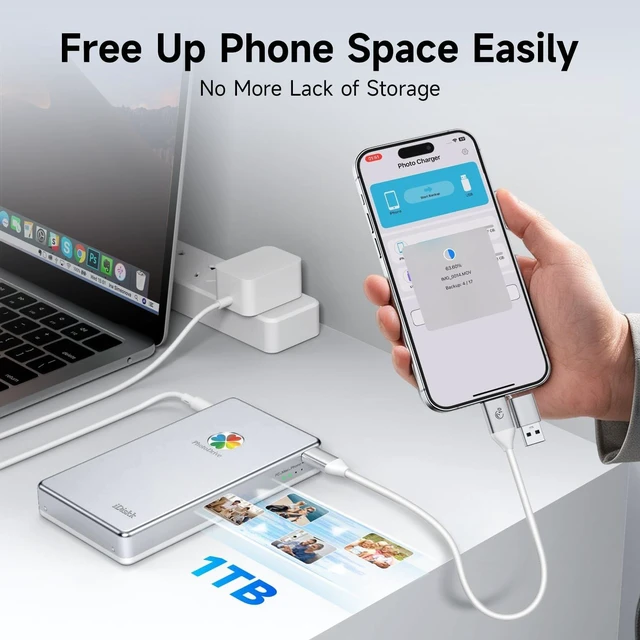 Alt view image 3 of 5 - iDiskk 1TB External Hard Drive USB Photo Memory Stick for Phone Mac PC
