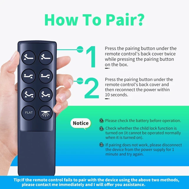 Alt view image 2 of 5 - Snrigw Replacement Remote for Yireehome Yiree Adjustable Bed Base Memory Foam Mattresses